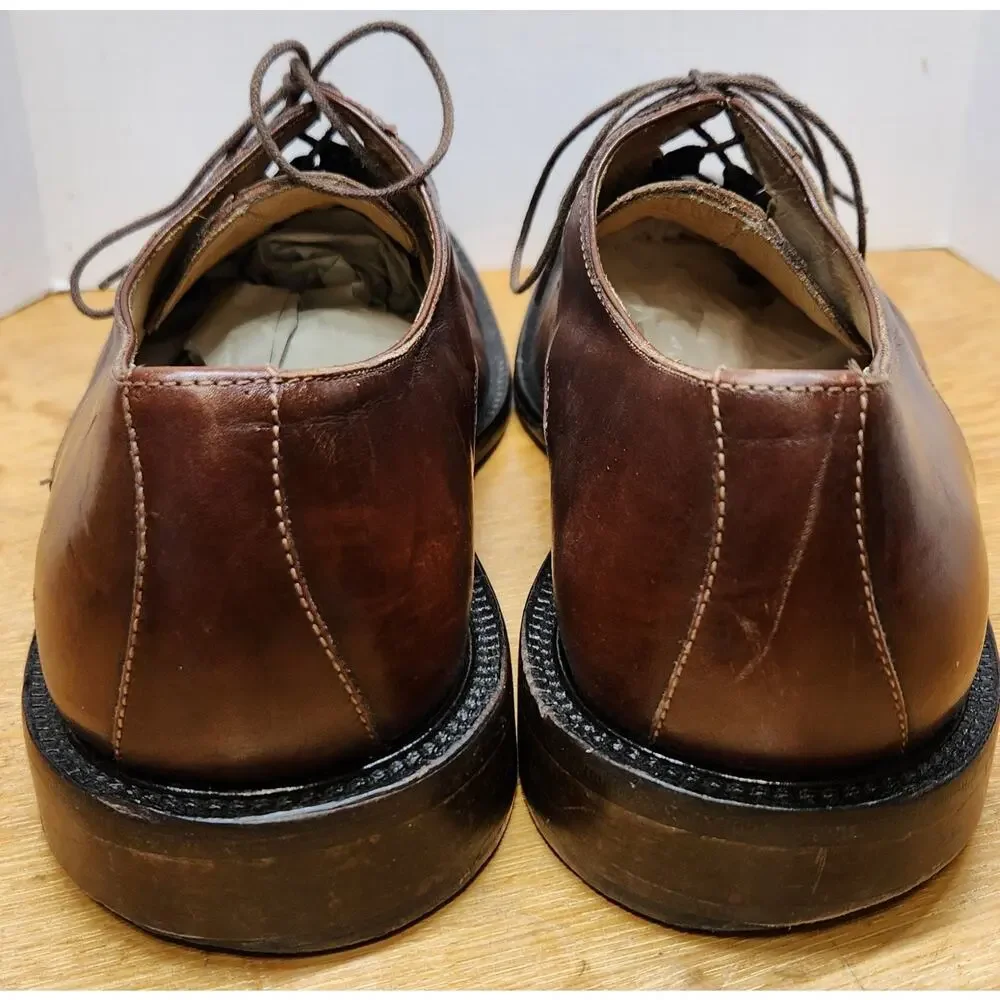 VTG Belvedere Florence Italy Men Hand Made Size 10M Brown Genuine‎ Ostrich